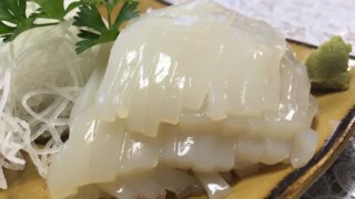 積丹「民宿小林」のイカ刺し